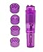 Finever Pocket Rocket Mini Beauty Facial Massager Full Body Relax Toy 4 Heads (Purple Pink)