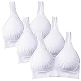 Mirity Padded Sports Bras For Women Freedom Seamless Racerback Spanx Yoga Bra Pack of 3, 3 White, Large