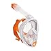 OCEAN REEF ARIA Snorkeling Mask - Full Face Mask with Panoramic View, Easy Breathing Anti-Fog System, Anti-Leak and Dry Top, Medium Size, Color White