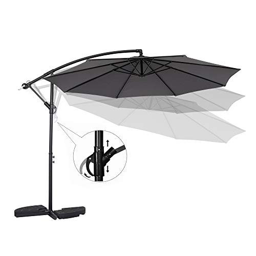 Mondeer Sonnenschirm 300 cm, Ampelschirm mit Kurbelgriff, Höhenverstellbarer Alu Wasserdichter UV-Schutz, für Garten… – Bild 4
