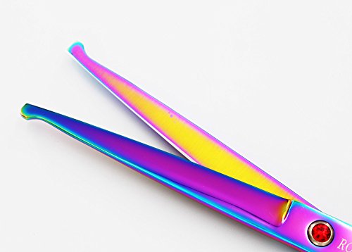 ROCOCO Professional Dog Grooming Scissors Set - Stainless Steel Rounded Tip Sharp Durable Shears Pet Grooming Comb in Kit - Best Tools Trimming Every Sensitive Dog Cat (Multicolour)