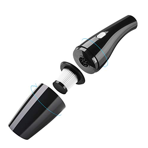 Cordless Handheld Vacuums Car Vacuum Cleaner High Power Portable Vacuum Cleaner Best Gift for Men for Car with Reusable 2 Pcs Steel HEPA Filter Wet and Dry Use Low Noise Black