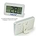 FunkyChefÂ White Fridge Freezer Room Thermometer Outdoor Wireless Digital With Magnet Hanging Hook Glass Shelf Stand And Frost Alert Spare Battery
