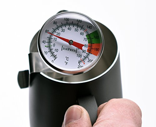 Milk Steaming & Frothing Thermometer for Coffee & Cappuccino | for 12oz and 20oz milk pitchers | Beverage Thermometer | length: 5.5" | Ø 1.75" | by JoeFrex
