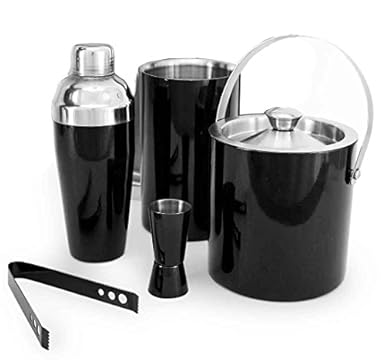 King Stainless Steel All in 1 Bar Tool (Black) Set of 5 Pieces