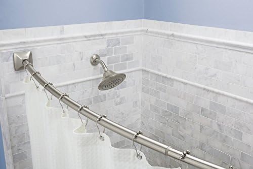 Moen Csr2164bn 72 In Permanent Mount Adjustable Curved Shower Rod Brushed Nickel Home Improvement