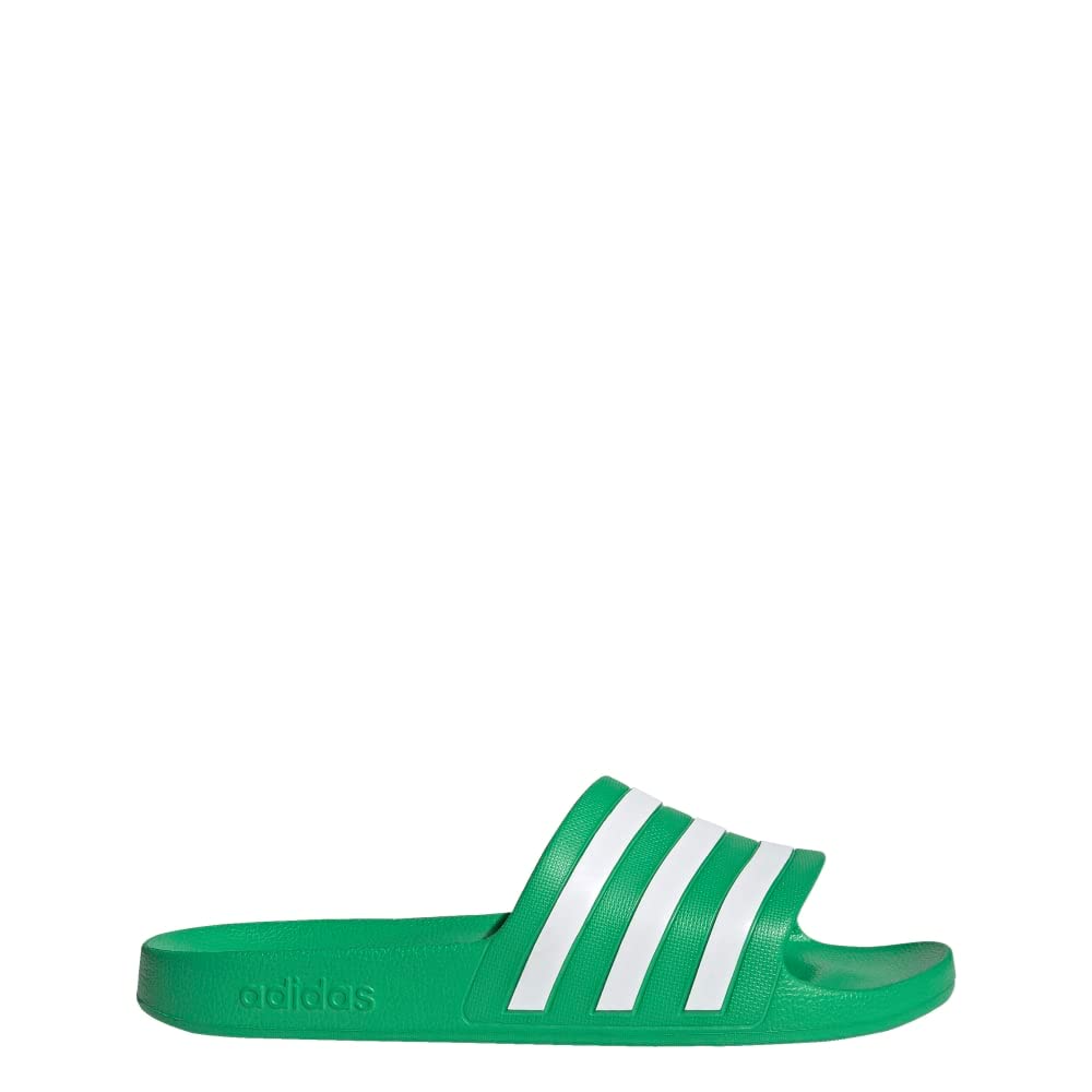 Photo 1 of adidas Unisex Adilette Aqua Slide Sandal, Vivid Green/White/Vivid Green, 12 US Men
