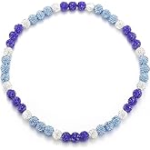 ZZLAY Unisex Colorful Diamond Baseball Necklace – Diamond Rhinestone Beaded Chain Necklace, Stylish Baseball Jewelry Gift for Baseball Enthusiasts and Team Players