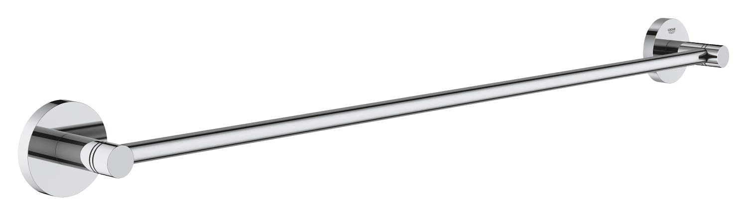 GROHE Start QuickFix Towel Rail (Metal, Concealed Fastening, Including Screws and Dowels, Extra Easy to Fit with GROHE QuickGlue), Size 654mm, Chrome, 41178000
