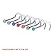 BodyJ4You Nose Screw Rings Stainless Steel 20G (0.8mm) Lot 40 Pieces with Crystal in Case Mix Colors