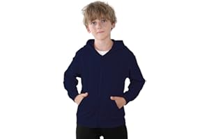 JIAHONG Zip up Hoodie Kids Fleece Hooded Sweatshirts for Boys Girls Toddlers Hooded Full Zipper Jacket Shirt 3-12Y