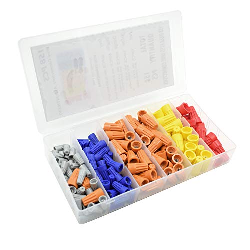 Cyful Electrical Wire Connectors Screw Terminals,Spring Insert Twist Nuts Caps Connection Assortment Set 158 Pcs