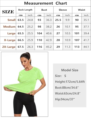 Gyabnw Sports T-Shirt for Women Gym Shirts Back Mesh Loose Fit Yoga Running T-Shirt Lightweight Moisture Wicking Round Neck Short Sleeve for Ladies