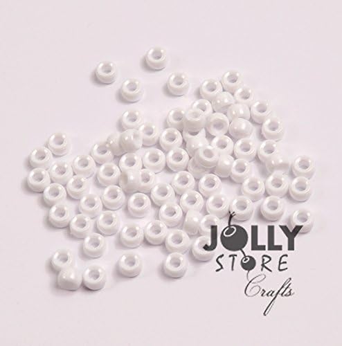 JOLLY STORE CraftsMini Pony Beads, Easy-to-Use Reusable Jewelry-Making/Bracelet Beads for Art, Craft Decorations & More, 6.5 x 4mm Beads, Crafted in The USA, Opaque White, 1000 pcs (Pack of 1)