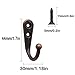 24 Pieces Coat Hooks Wall Mounted Robe Hook Single Coat Hanger No Scratch and 50 Pieces Screws 1.26 Inch Interior Diameter Copper Color
