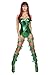 Adult Alluring Ivy Costume| Women's Green Villainess Vine Vixen Eco-Goddess Romper with Headband Small