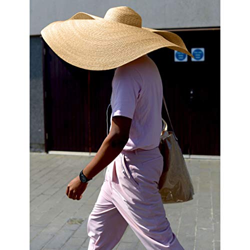 Duseedik Women Large Sun Hat Beach Anti-UV Sun Protection Foldable Straw Cap Cover (Khaki)