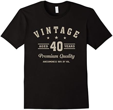 Mens Vintage Aged 40 Years - Funny 40th Birthday T-Shirt Large Black