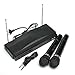 Dual Cordless Wireless Mic Microphone with Receiver