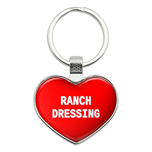 Metal Keychain Key Chain Ring I Love Heart Places Things P-R - Ranch Dressing