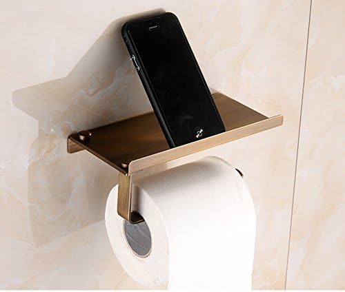 Copper antique toilet roll holder Multipurpose Towel rack/[Multifunctional towel rack]/Stainless steel toilet paper holder/Tissue box mobile-D