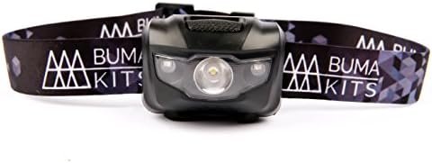 Adventure Camping LED Flashlight Headlamp Black for the Playa, Music Festivals and Hiking with red