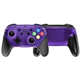 MASCARRY Replacement Shell Case for Switch Pro Controller, Super Switch DIY Transparent Faceplate and Backplate Case with Replacement Buttons for Switch Pro Controller (Atomic Purple)