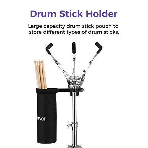 Starfavor Drum Practice Pad with Snare Drum Stand Set, 12Inch Double