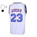 CAIYOO Mens 23# Space Movie Jersey Basketball Jersey S-3XL White/Black/Blue