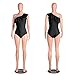 Womens Cute Solids Ruffle Off Bodysuits Shoulder One Piece Swimsuit Black S