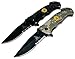 2x 2 Rogue River Tactical Knives US Marine Corps Don't Tread On Me Spring Assisted Rescue Pocket Knife Digital Camo and Black Drop Point Blade Gadsden Flag Patriot Military Great Gift