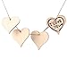 UTOPER 100pcs 2 inch Wooden Love Heart Shape Slices Blank Name Tags Wine Tag with Hole Unfinished Wood Cutout Labels Art Craft with 33ft Natural Twine for Wedding Party Children DIY Pieces