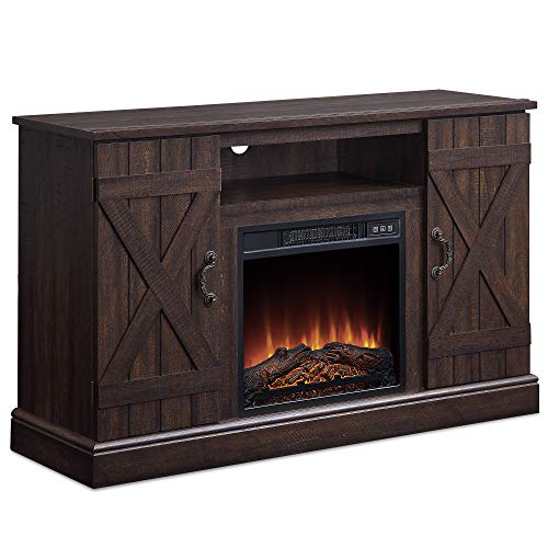BELLEZE Industrial 47 Inch Rustic Electric Fireplace TV Stand & Media Entertainment Center Console Table for TVs up to… - Image 3
