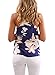 WLLW Women Spaghetti Strap Front Zipper Floral Print Shirt Tops Tanks Camis,Blue,US L