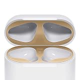 elago Upgraded AirPods Dust Guard (Matte Gold, 2 Sets) - Dust-Proof Film, Luxurious Looking, Must Watch Easy Installation Video, Protect AirPods from Iron/Metal Shavings [US Patent Registered]