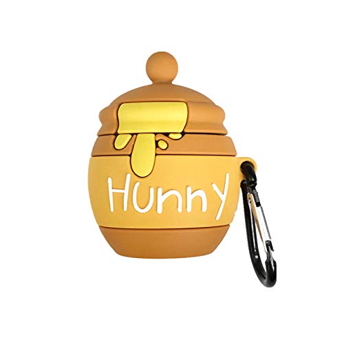 Cute AirPod Case Winnie The Pooh Hunny Cover for Apple AirPods with  Clip Keychain Soft Silicone 3D Cartoon Yellow Bear Cute Lovely Chic Adorable