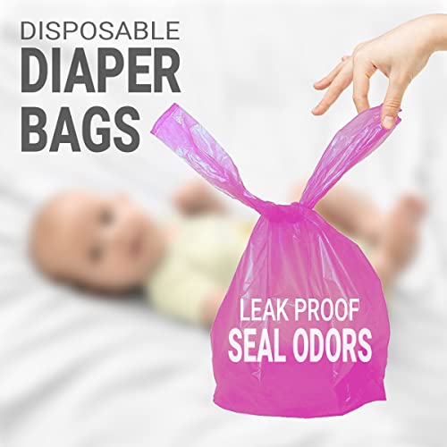 Baby Diaper Disposable Bags (500 Count) Fresh Lavender Scent Easy Tie