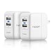 Spigen Essential F202 [2 Pack] USB Wall Charger 2-Port 4.8 Amp USB Travel Charger Folding Plug for iPhone X / 8/8 Plus / 7/7 Plus/Galaxy S9 / S9 Plus/Note 8 / S8 / S8 Plus - White