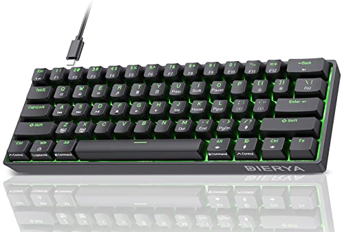 Dierya DK61SE 60% Gaming-Tastatur, US-QWERTY, Rote Schalter, Schwarz