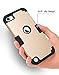 iPod 6th Generation Case, iPod 5th Generation Case, Hocase 3 in 1 Heavy Duty Shock Absorbent Silicone Hard Plastic Full Body Protective Case for iPod touch 6th/5th Generation - Champagne Gold/Black