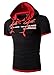 WANSHIYISHE Mens Casual Round Neck Printing Short-sleeved T-shirt Hoodie