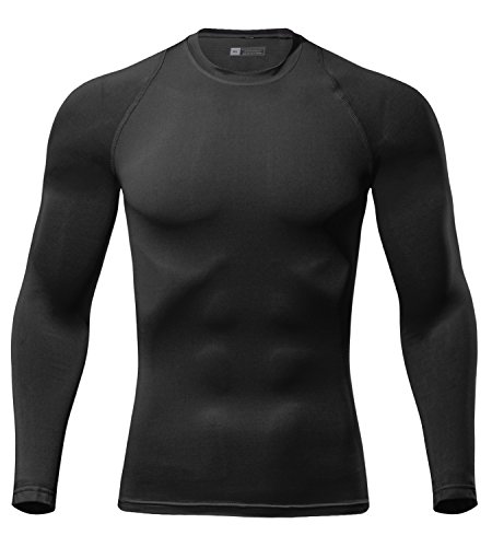 image for Lavento Men's Compression Shirts Baselayer Crewneck Long-Sleeve Dry Fi