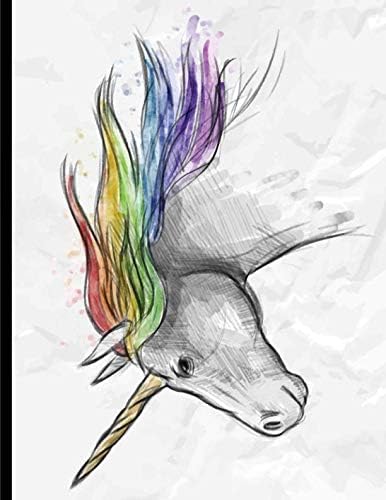 Sketchbook: White Papers Blank Pages For Drawing Doodling Sketching and Writing Can Used For Vertical and Horizontal Watercolor Unicorn Style Paperback – Large Print, December 14, 2018