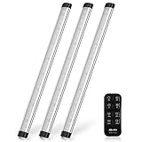 Albrillo LED Kitchen Under Cabinet Lighting Remote Control, Dimmable Under Counter Lights for Shelf, Cupboard, 12W 900lm, Nature White 5000K, 3 Pack