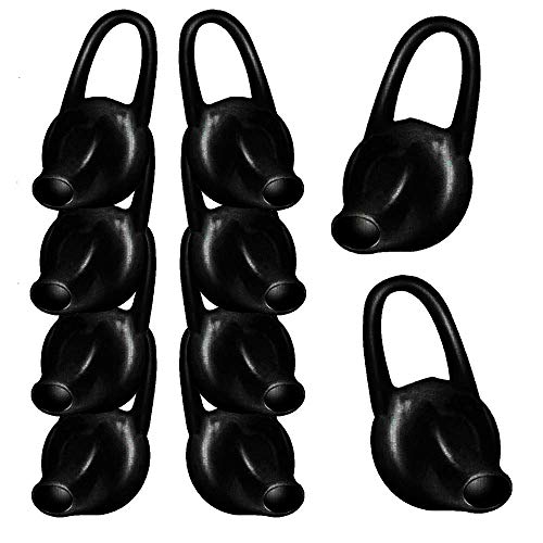 Replacement Silicone Ear Bud Gel Tips Cover Pads 10 PCS for Bluetooth in-Ear Headset Earpiece - Black - Thumbnail 5