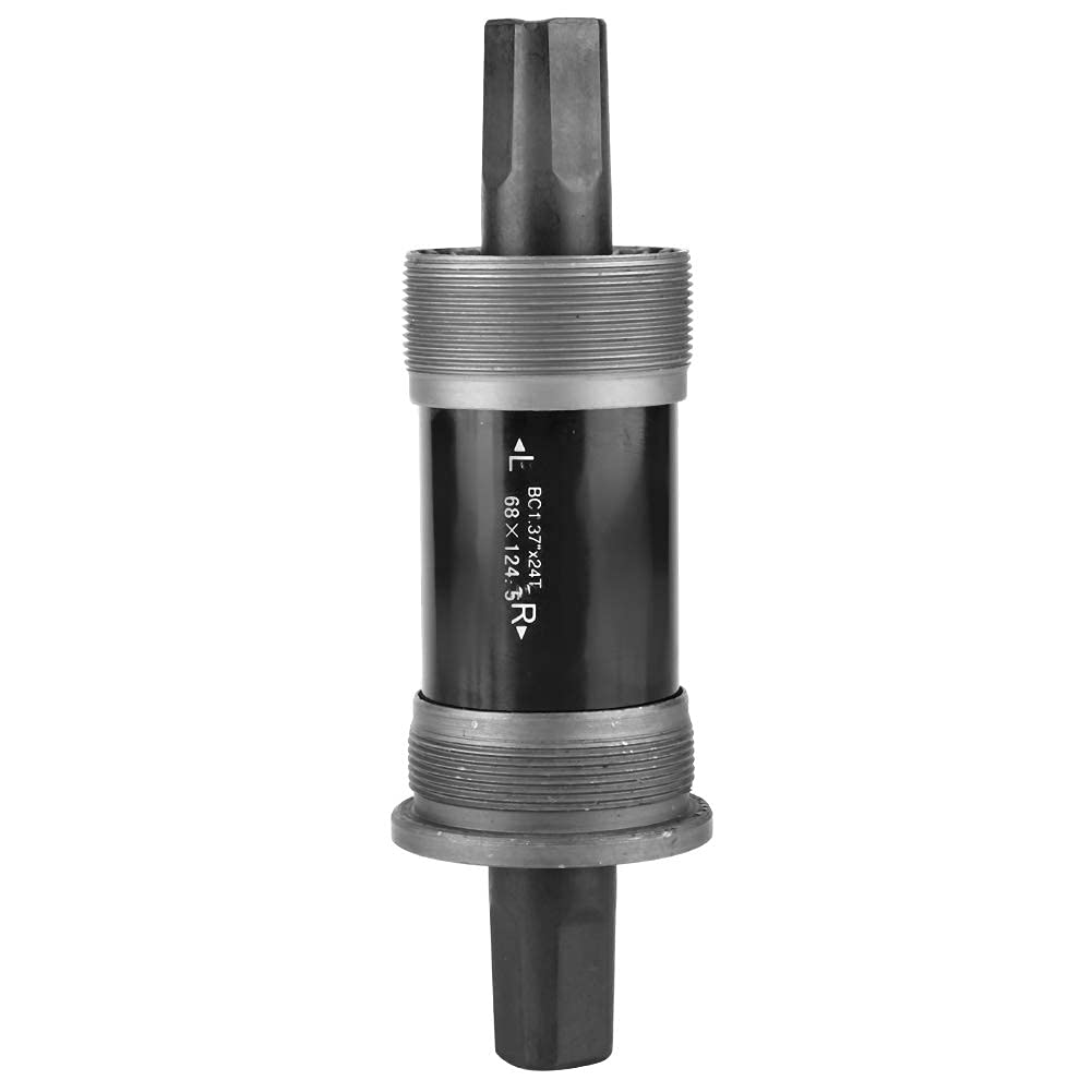 Alomejor Bicycle Bottom Bracket 118 120 122.5 124.5 127.5mm Steel Quare Hole Axis for Square Tapered Spindle Crank(68X124.5L)