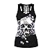 Women Butterfly Skull Shirt , Women Hollow Out Top , ONEMORES Women Summer Sleeveless Tank tops Loose Cotton Blouse