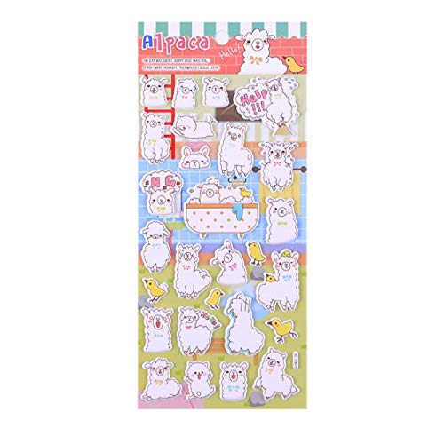 4 Sheets Cute Animal Puffy DIY Decorative Adhesive Sticker Tape/Kids Sheep Craft Scrapbooking Sticker Set for Diary, Album - Thumbnail 6