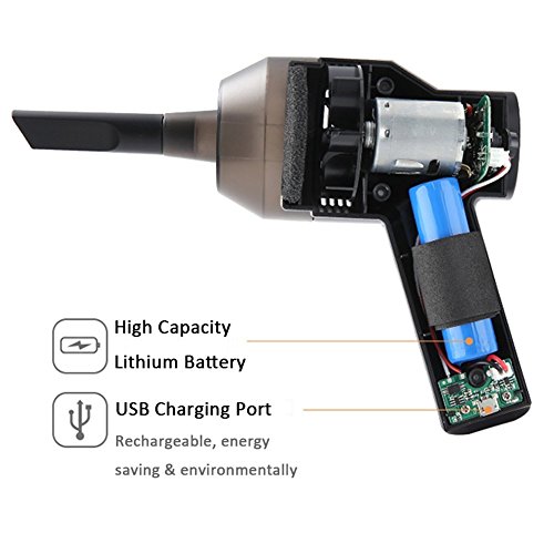 Coondmart Charge Cordless Mini Computer USB Keyboard Vacuum Cleaner Dust Hair Portable Handheld Brush Suction Machine Rechargeable Vacuum Cleaner - Thumbnail 3