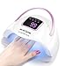 BruRkim 120W Faster Drying UV LED Nail Lamp, LED Gel Nail Dryer with 4 Timer Settings, Automatic Sensor Professional Nail Light Suitable for Fingernails and Toenails, Home and Salon